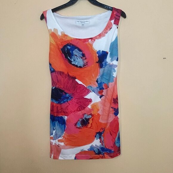 Trina Turk Dress Felana Floral Watercolor Jersey Dress, Size 4 - Picture 2 of 5